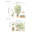 Cartoon Pflanzen und Katzen Wandtattoo für Kinderzimmer mit Baum und Blumen Mustern - 30*90cm*2pcs (Ohne Beutel)