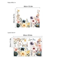 Vinilos decorativos de flores acuarela con girasoles y peonías en amarillo y rosa - Estilo Flores de Acuarela (HMP6-1214) / Tamaño de Diseño 90x30