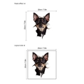 Realistischer 3D-Hundeaufkleber mit Risseffekt für Wand und Auto Deko braun 20cm - Gebrochene Wand Welpen Stil