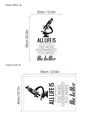 Wandtattoo mit Mikroskop-Motiv und inspirierendem Spruch in elegantem Schwarz - 40*60cm