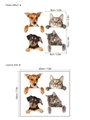 Adesivi murali gatti e cani cartoon dimensioni 19x20cm per decorazione interruttori - F016 (19x20cm)