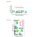 Modern cactus wall sticker set with Sweet Summer text in 90x40cm layout size - 40*60cm / Sweet Summer Pattern (DD6083)