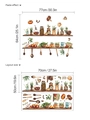 Kitchen wall decals set with watercolor pumpkins and jars showing paste and layout effect - Watercolor Kitchen Shelf Style (FX7590)