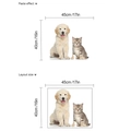 Pegatina de pared de cachorro golden retriever y gatito, tamaño 45x40cm para decoración casa - Estilo De Simulación De Perro Y Gato (K-S9)