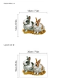 Pegatinas de pared de conejos realistas con diseño de conejitos grises y amarillos - 16x20cm