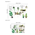 Cartoon black cat and green plants wall sticker with Have A Good Time lettering - Fresh Plant Cat Style (HT94022) / HT94022 / 30*90cm * 2 Sheets (No Bag)