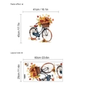 Autumn bicycle wall sticker with pumpkin and maple leaves layout and paste effect size - Autumn Bicycle Pattern / 29*60cm