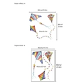 Self-adhesive watercolor kite wall sticker set in colorful PVC for children room decor - HMY1698 / 45*60cm (No Bag)
