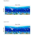 Pegatina de pared temática marina con delfines y tiburones de 70cm x 25cm - 25x70cm