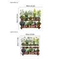 Sticker mural autocollant de plantes vertes en pot au style réaliste peint à la main - 30*60CM*2