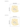 Niedliche gelbe Cartoon Katze mit Fisch Wandsticker Abmessungen 10x9cm und 12x12cm - 12*12cm (Ohne Beutel) / Katzen-Figur (HM-3646)