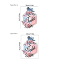 Vinilo decorativo floral con pájaro azul y rosas con elegante diseño de texto Toilet - Sin Bolsa (Enrollado) / 30x40cm