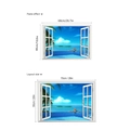 3D Strandfenster Wandaufkleber zeigt Klebeeffekt und 68x48cm Layout-Abmessungen - Strandschwimmen (HM0w014) / 50x70cm