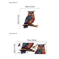Sticker mural hibou coloré avec plumes vives pour décoration murale et mise en page DIY - 30*75cm (Sans Sac)