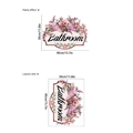 Sticker mural adhésif pour salle de bain fleurs roses et texte Bathroom 40x30cm - Style Enseigne Toilettes (ZSW202) / 30*40cm (Sans Sac)