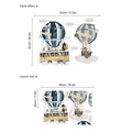 Hot air balloon animal wall sticker for kids rooms in watercolor style with layout guide - 30*90cm*2pcs (No Bag)