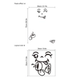 Funny smiley face wall decal for fridge decoration with layout size and paste effect - Blinking Tongue Smiley Style (HMFX2015D)