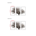 Three-piece Nordic grey tree wall sticker set, each panel measures 30x60cm for living room - 30*60cm*3 Panels (Without Bag)