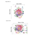 Adesivi murali impermeabili con rose rosa e farfalle blu per decorazioni di casa - Rosa Viola Rosa Farfalla (HM-3380)