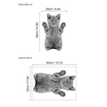 3D kitten muursticker met plakeffect en lay-out afmetingen voor decoratieve wandafwerking - Grijs Kittentje Stijl (HM-3473) / 30*40cm (Zonder Tas)