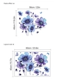 Wandtattoo mit Aquarellblumen in Blau und Violett sowie Schmetterlingen zur Dekoration - 40x60cm / Aquarell Floral Schmetterling Stil (FX-E279)