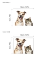 Pegatina de pared 3D realista con perro marrón y gato atigrado, decoración 50cm x 40cm - Estilo Perro Marrón Claro Y Gato Atigrado (K-S7) / 50x40