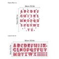 Alphabet Wandsticker mit roten Blumenmustern A-Z Buchstaben und Punkten 90x35cm Set - 35 X 90 Cm (ohne Tasche) / Hm-3649