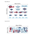 Cartoon fighter plane wall stickers in red and blue with Up Away banner for kids room - 30*90cm (Without Bag)
