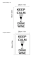 Adesivo murale Keep Calm and Drink Wine nero, dimensioni layout 28x58cm per arredare - 28*58 Cm (senza Borsa)