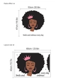 Adesivo murale donna africana con corona rosa e testo Smile and embrace every day per casa - 40*60cm