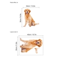 Selbstklebender Golden Retriever Wandsticker mit Layoutgröße und Klebeeffekt-Maßen - Golden Retriever Front Sitzend Stil (HM-3461)
