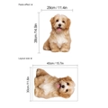 Cartoon Welpen Wandsticker Wanddeko 29x38cm mit Layout und Klebeabmessungen - Hellbrauner Langhaariger Welpe Stil (HM-3462)