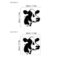 Funny cow head silhouette wall sticker 28x28cm layout size and paste effect dimensions - Cow Head Silhouette Style (HM-NIU5) / 30*30cm