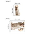 Wandtattoo Golden Retriever, Layoutgröße 40x30cm, Endgröße 46x26cm dekorativer Aufkleber - Realistischer Golden Retriever Seitlich Sitzend Stil (HM-3463)