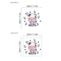 Funny cartoon cow wall sticker with milk pattern showing layout and paste effect - Cartoon Milk Drinking Cow Style (HM-NIU6) / 30*30cm