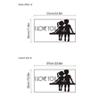 I LOVE YOU wall sticker with boy and girl silhouette, size 57x32cm layout black PVC decal - 32*57cm (Without Bag) / Black