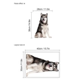 Husky-Hund Wandtattoo Deko mit 30x40cm Layout und 38x28cm endgültigem Klebeeffekt - Realistischer Schwarz-Weißer Husky Stil (HM-3464)