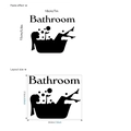 Black silhouette bathroom wall decal showing woman in bathtub with bubbles 18x15cm - Woman Bathing Silhouette Style (HM03172)