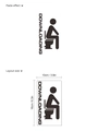 Funny stickman downloading toilet sticker in black waterproof PVC 10x16cm layout - 10x16 / Black