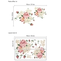 Wandsticker-Set mit rosa Rosen, inklusive Klebeeffekt und Layout-Größenangaben - HM1927 / 30x90cm x 2 Blätter