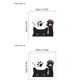 Cartoon black cat wall sticker 12cm x 12cm with pink paw and scratch design for home decor - Black Cat Style (KG250) / 12*12cm