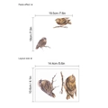 Brown birds on branches wall decal with realistic layout and paste effect dimensions - Perched Birds Style (KG251) / 10.6*14.4cm