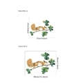 Cartoon Eichhörnchen auf Ast Aquarell Wandtattoo für Kinderzimmer Layout und Größenansicht - Stehendes Eichhörnchen auf Zweig (FX-F122) / 30*39cm (Ohne Beutel)