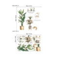Watercolor bird of paradise wall sticker with orange cat for living room decoration - 30*90cm*2pcs (No Bag)