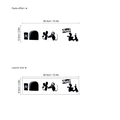 Black silhouette mouse hole wall sticker featuring a pizza delivery mouse 26.5cm - HM0364 / 6.5*26.5cm
