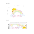 Regenbogen und Sonne Wandtattoo mit Name in Macaron-Farben für Kinderzimmer - HMY6-251 / 30x90cm (Ohne Tasche)