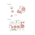 Pink and white peony flower wall sticker with 60x40cm layout size and paste effect - Pink Peony Combination (FX64093) / Standard Spec
