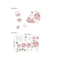 Pink and white peony flower wall sticker set with green leaves for home wall decoration - Pink White Peony Combination (FX64094) / Standard Spec