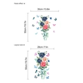 Wandtattoo mit Pfingstrosen und Schmetterlingen im Aquarellstil für Wohndekor - Aquarell Pfingstrose Schmetterling Stil (KSY-43) / Mittel