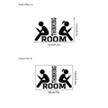 Schwarzer Thinking Room Wandsticker mit Silhouetten und Layoutmaßen 14x18cm - Thinking Room Stil / Schwarz